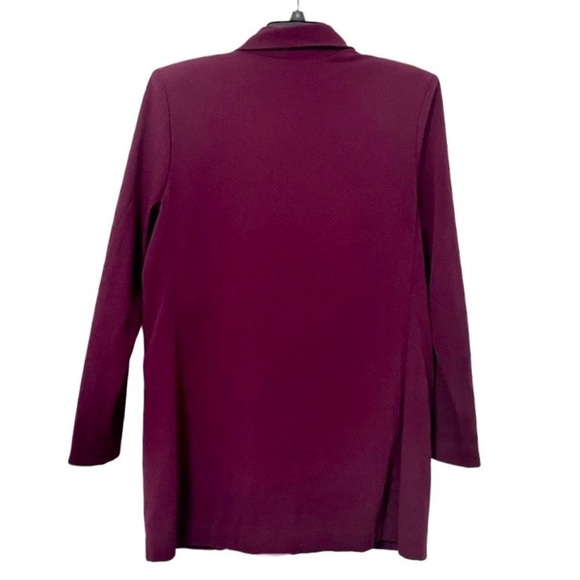 Vintage burgundy double breasted boxy rayon blend blazer L - Picture 7 of 8